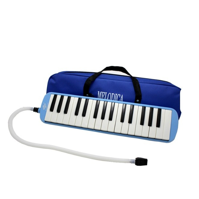 LICHIDARE Muzicuta Melodica 32 Clape, Flippy, din ABS, pentru Incepatori, 45 x 13 x 7 cm, Include Husa si Suflator, Albastru [4]