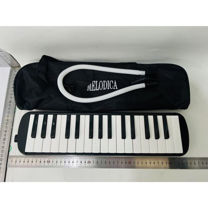 Muzicuta Melodica 32 Clape, Flippy, din ABS, pentru Incepatori, 45 x 13 x 7 cm, Include Husa si Suflator, Negru [5]