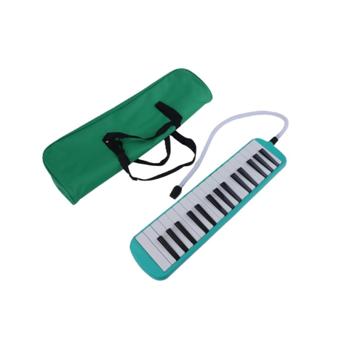 Muzicuta Melodica 32 Clape, Flippy, din ABS, pentru Incepatori, 45 x 13 x 7 cm, Include Husa si Suflator, Verde [3]