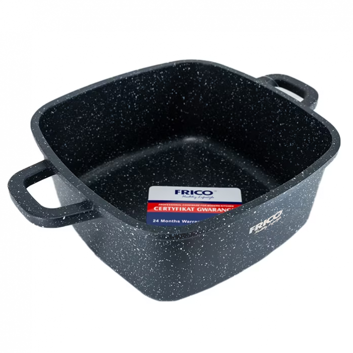 Oala aluminiu marmurat, diametru 20cm, capacitate 2.8L, culoare negru, capac de sticla, cod 4401 [2]