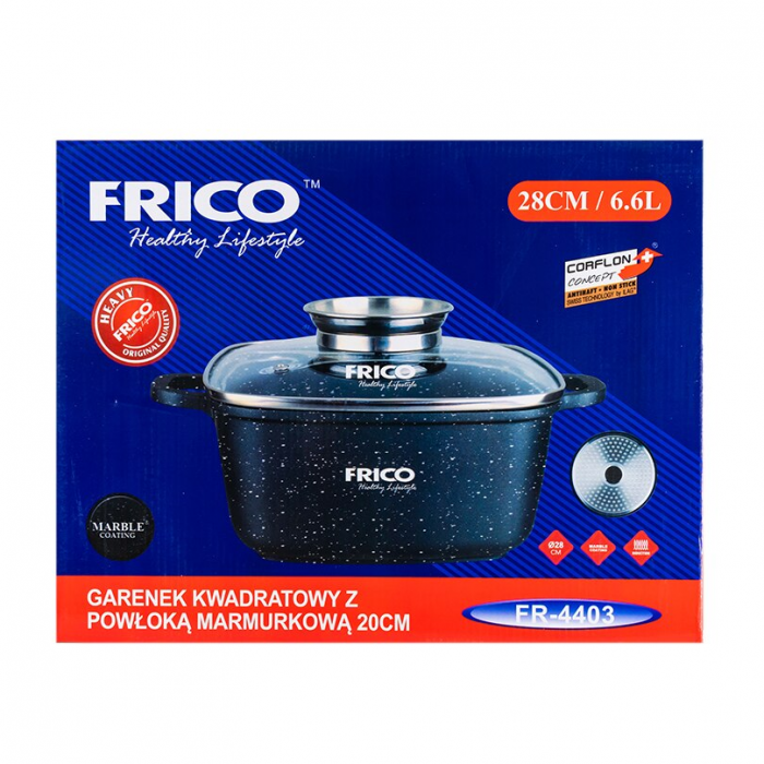 Oala aluminiu marmurat, diametru 20cm, capacitate 2.8L, culoare negru, capac de sticla, cod 4401 [3]