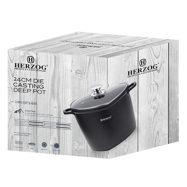 Oala cu capac HR-SP24M, acoperire din marmura, 24cm/6L [2]