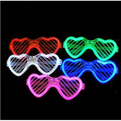 Ochelari de Petrecere cu LED, Flippy, Model Inima, din Plastic, 3 Moduri de Iluminat, Marime Universala, Multicolor [7]