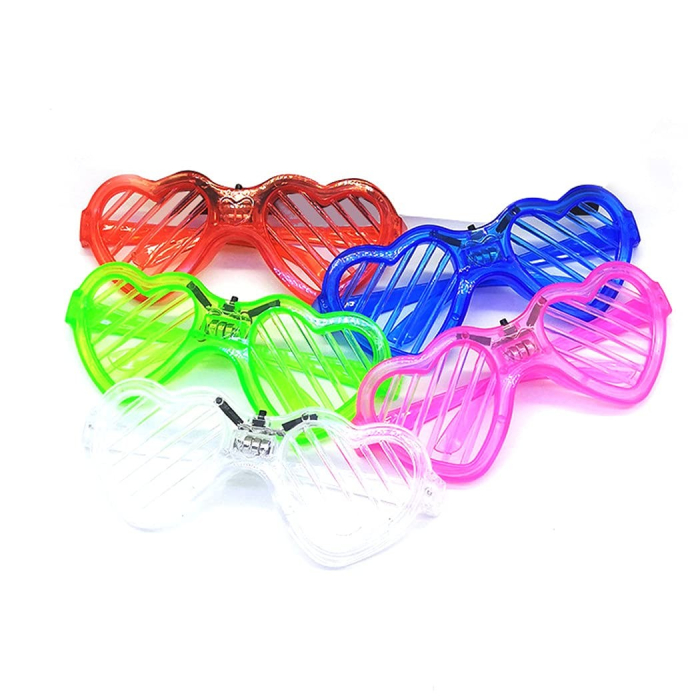 Ochelari de Petrecere cu LED, Flippy, Model Inima, din Plastic, 3 Moduri de Iluminat, Marime Universala, Multicolor [5]
