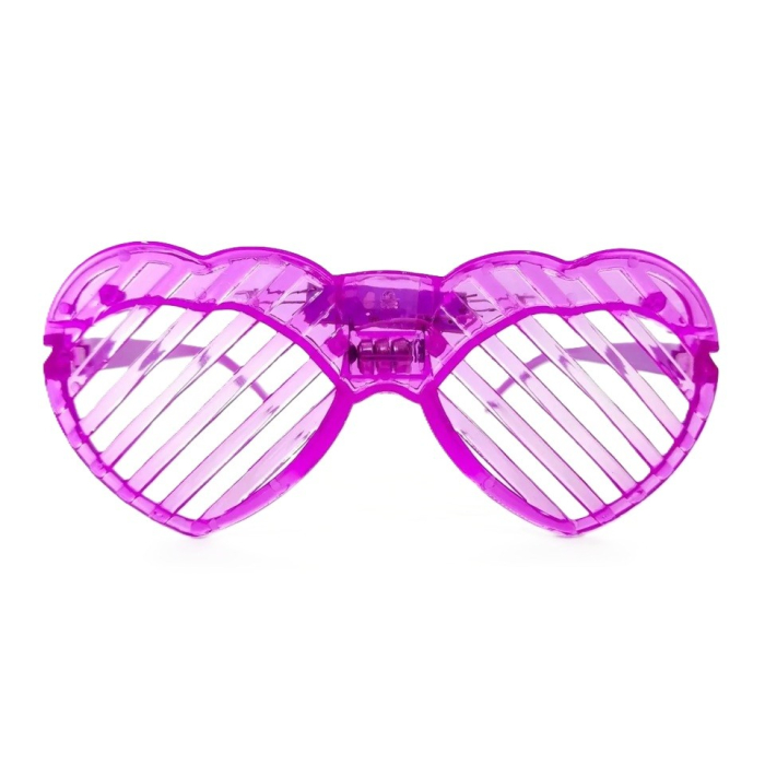 Ochelari de Petrecere cu LED, Flippy, Model Inima, din Plastic, 3 Moduri de Iluminat, Marime Universala, Multicolor [8]