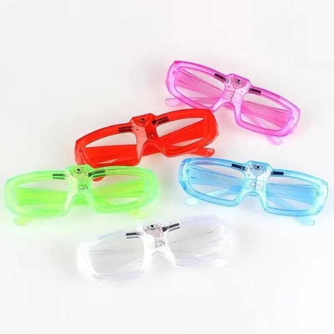 Ochelari de Petrecere cu LED, Flippy, Model Neon, din Plastic, 3 Moduri de Iluminat, Marime Universala, Multicolor [5]