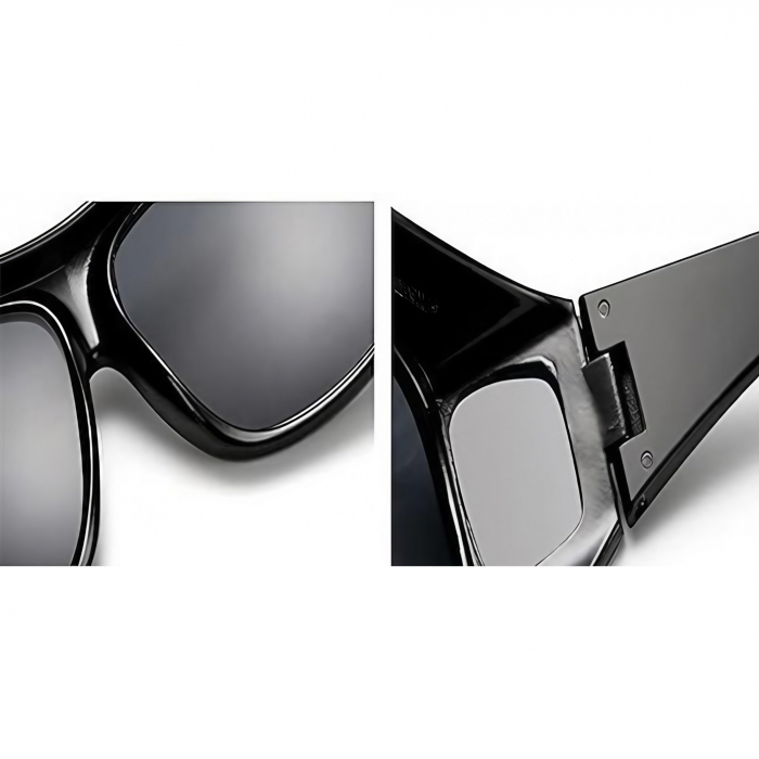 Ochelari de Soare, Flippy, Polarizati, pentru Condus, Ciclism, cu Posibilitatea Purtarii peste Ochelarii de Vedere, 400 UV, cu Lentila Neagra pentru Protectie, Rama Neagra, 15x5 cm [2]