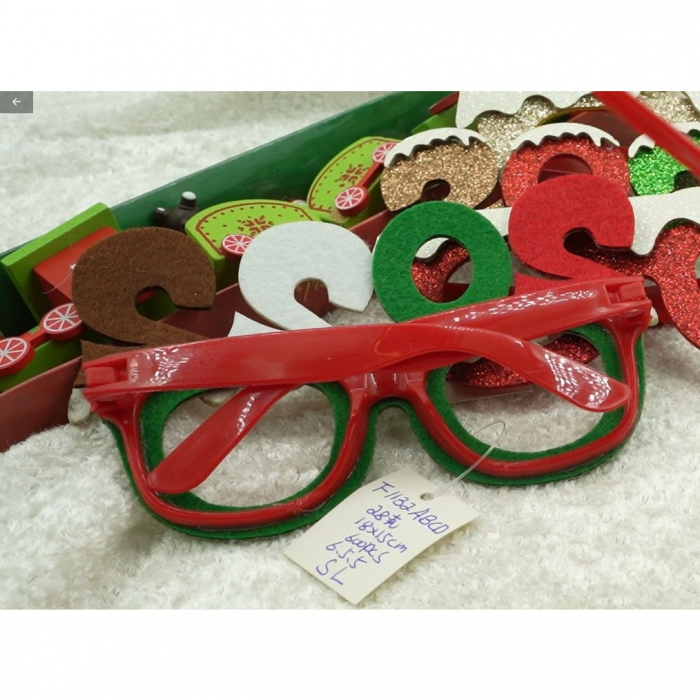 Ochelari petrecere de Revelion, 2022, Verde, din Plastic si Poliester, Flippy [3]