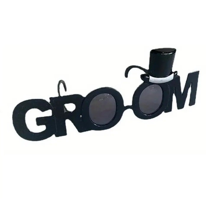 Ochelarii Decorativi, Flippy, Tema Nunta, Model Groom (Ginere), din Plastic, Negru [1]