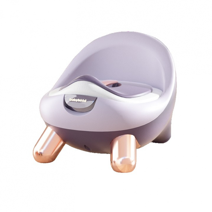 ! LICHIDARE DE STOC ! Olita pentru Copii, Flippy, +1an, Portabila, cu Capac, Model Prietenos, Non-Toxic, Compartiment Detasabil, cu 4 Picioare, Usor de Curatat, Mov Gold [1]
