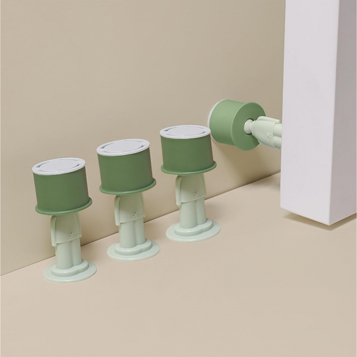 Opritor de Usa, Flippy, din Silicon, Model Magicial, cu Prindere de Perete, Anti-Coliziune, 4x 8.5 cm, Verde [3]