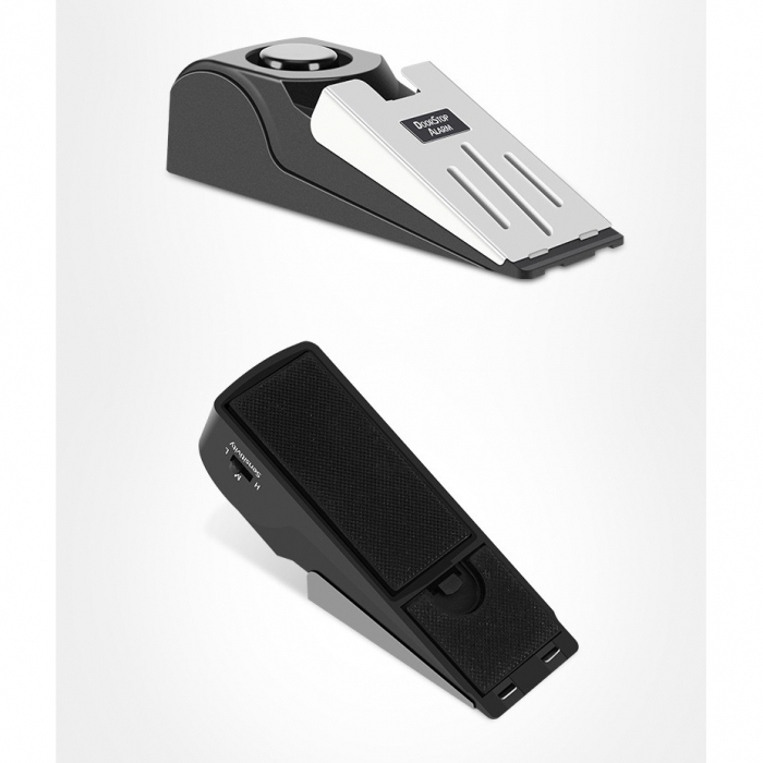 Opritor pentru Usa cu Alarma, Flippy, 120DB, cu Baterii, cu 3 Trepte de Sensibilitate, Antialunecare, Buton ON-OFF, 14x4.5x4 cm, Negru [9]