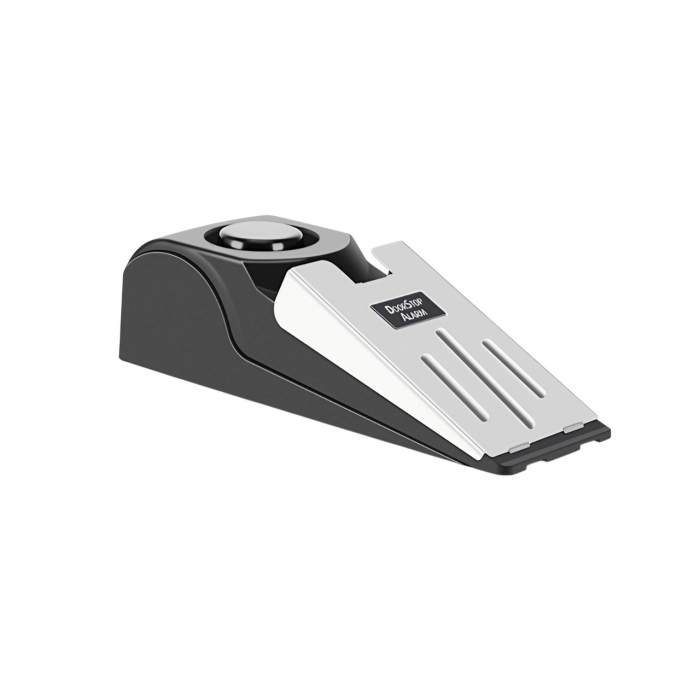 Opritor pentru Usa cu Alarma, Flippy, 120DB, cu Baterii, cu 3 Trepte de Sensibilitate, Antialunecare, Buton ON-OFF, 14x4.5x4 cm, Negru [1]