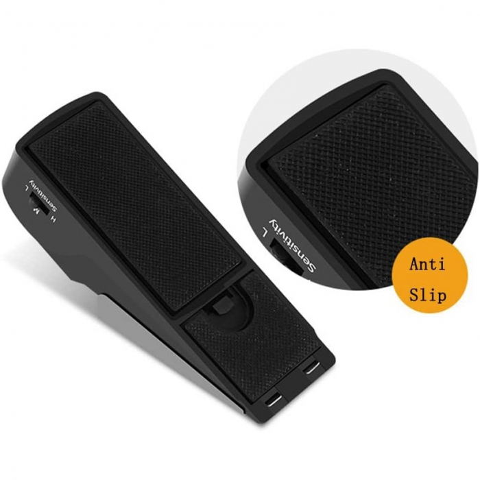Opritor pentru Usa cu Alarma, Flippy, 120DB, cu Baterii, cu 3 Trepte de Sensibilitate, Antialunecare, Buton ON-OFF, 14x4.5x4 cm, Negru [2]