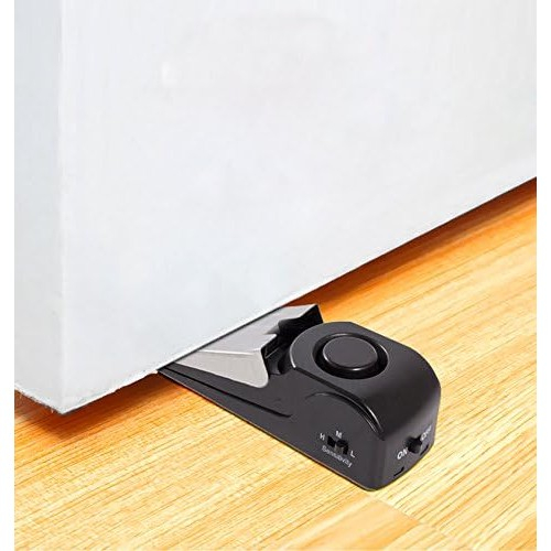 Opritor pentru Usa cu Alarma, Flippy, 120DB, cu Baterii, cu 3 Trepte de Sensibilitate, Antialunecare, Buton ON-OFF, 14x4.5x4 cm, Negru [6]