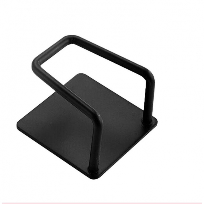 Organizator bucatarie Flippy cu adeziv, carlig-suport pentru burete, accesorii bucatarie, 5x5x3,5 cm, otel inoxidabil, negru [1]