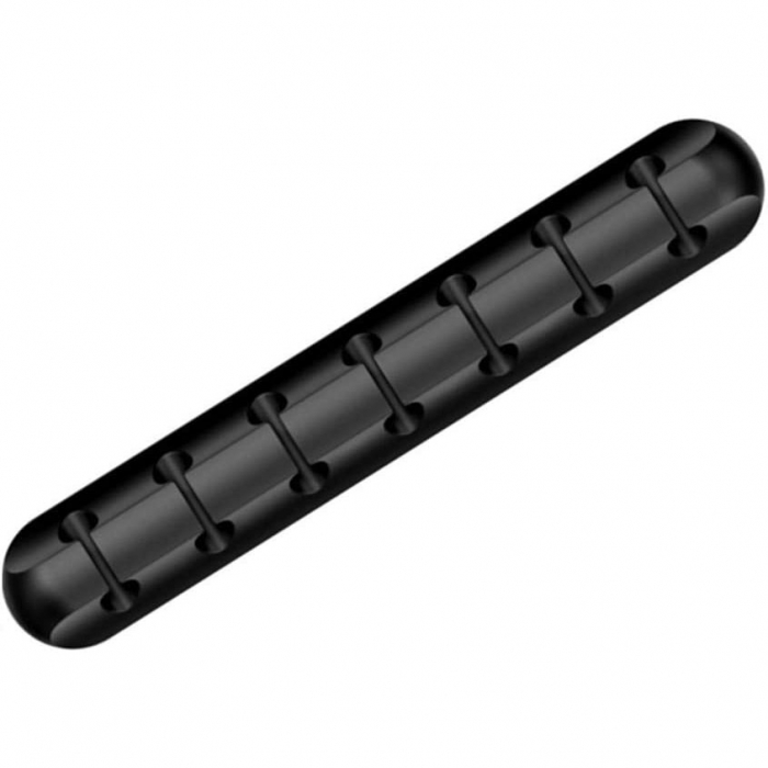 Organizator Cabluri, Flippy, Cable Clips, Fixare Dublu Adeziv, Silicon, 7 Sloturi, Negru [4]