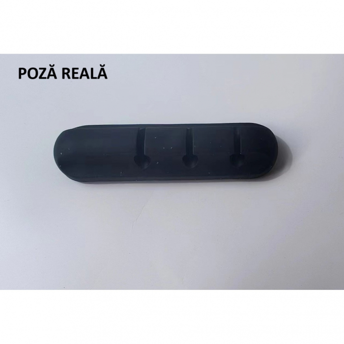 Organizator de Cabluri, Flippy, Autoadeziv, Multifunctional, 3 Locuri de Suport, 6.4x2.2cm, Negru [6]