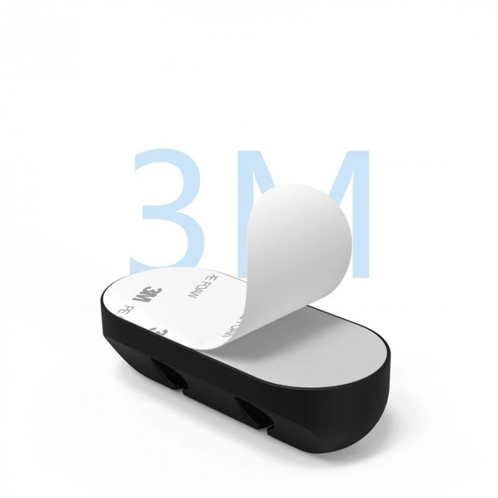 Organizator de Cabluri, Flippy, Autoadeziv, Multifunctional, 3 Locuri de Suport, 6.4x2.2cm, Negru [5]