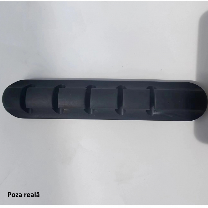 Organizator de Cabluri, Flippy, Autoadeziv, Multifunctional, 5 Locuri de Suport, 9.6x2.2cm, Negru [7]