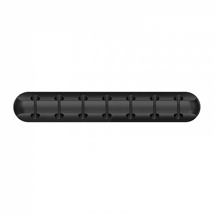 Organizator de Cabluri, Flippy, Autoadeziv, Multifunctional, 7 Locuri de Suport, 11.8x2.2cm, Negru [1]