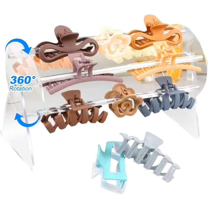 Organizator pentru Accesorii de Par, Flippy, Rotatie 360 Grade, din Plastic, 30 x 21 x 13 cm, Transparent [4]