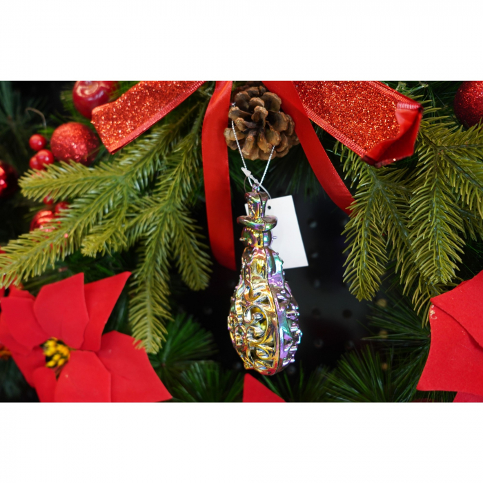 Ornament brad de Craciun, Iridescent, in forma de Om de zapada, 8 cm x 13 cm, Plastic, Flippy [3]