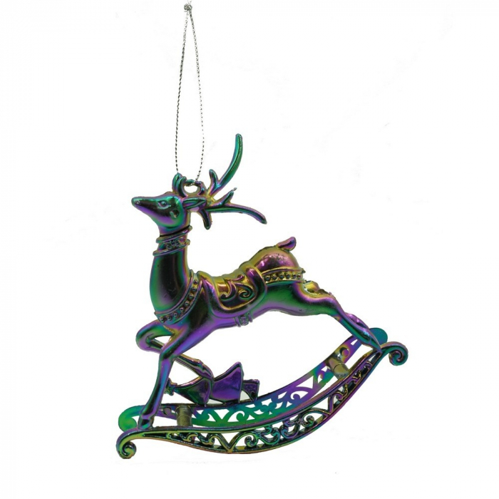 Ornament brad de Craciun, Iridescent, in forma de Ren, 11 cm x 11 cm, Plastic, Flippy [1]