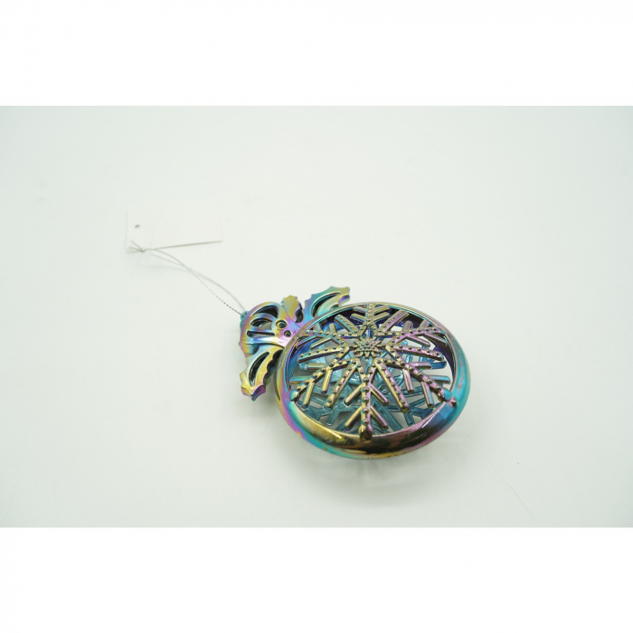 Ornament brad de Craciun, Iridescent, Rotund, 8 cm x 11 cm, Plastic, Flippy [4]