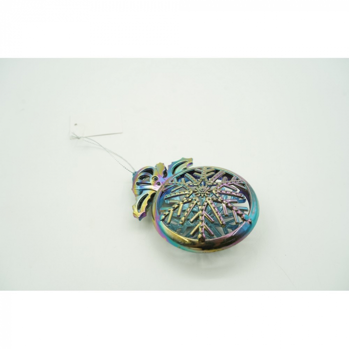 Ornament brad de Craciun, Iridescent, Rotund, 8 cm x 11 cm, Plastic, Flippy [9]