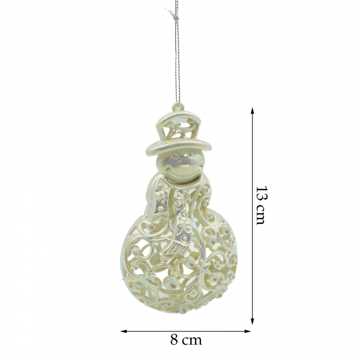 Ornament brad de Craciun, Perlat, in forma de Om de zapada, 8 cm x 13 cm, Plastic, Flippy [6]