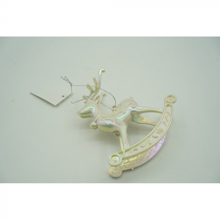 Ornament brad de Craciun, Perlat, in forma de Ren, 11 cm x 11 cm, Plastic, Flippy [10]