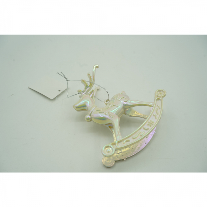 Ornament brad de Craciun, Perlat, in forma de Ren, 11 cm x 11 cm, Plastic, Flippy [5]