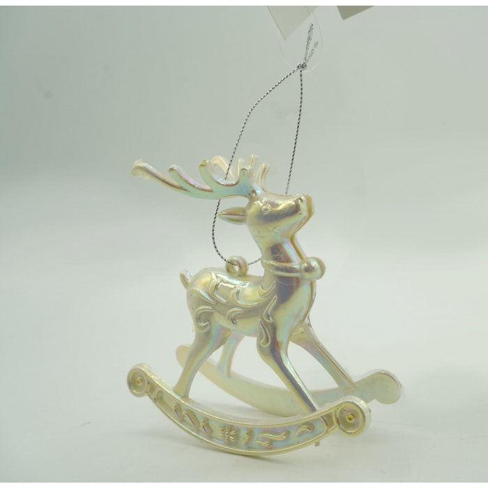Ornament brad de Craciun, Perlat, in forma de Ren, 11 cm x 11 cm, Plastic, Flippy [4]