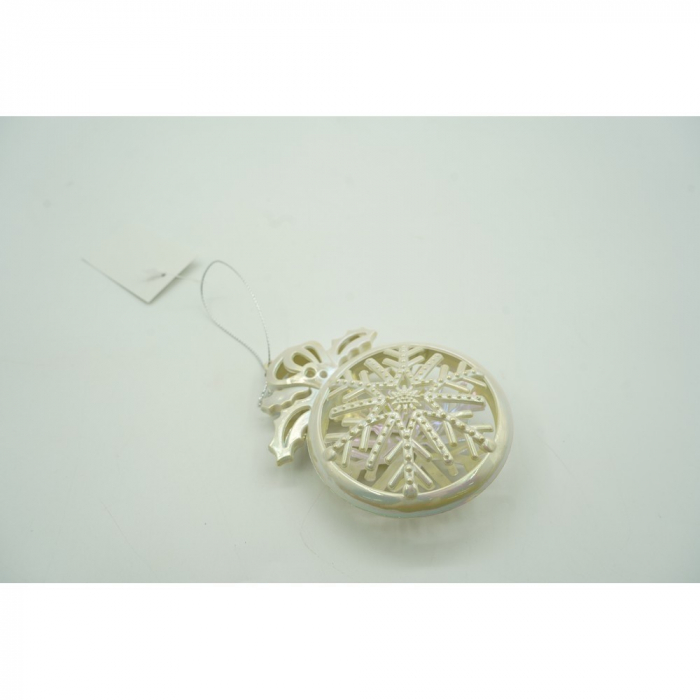 Ornament brad de Craciun, Perlat, Rotund, 8 cm x 11 cm, Plastic, Flippy [10]