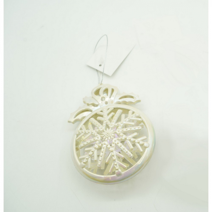 Ornament brad de Craciun, Perlat, Rotund, 8 cm x 11 cm, Plastic, Flippy [9]