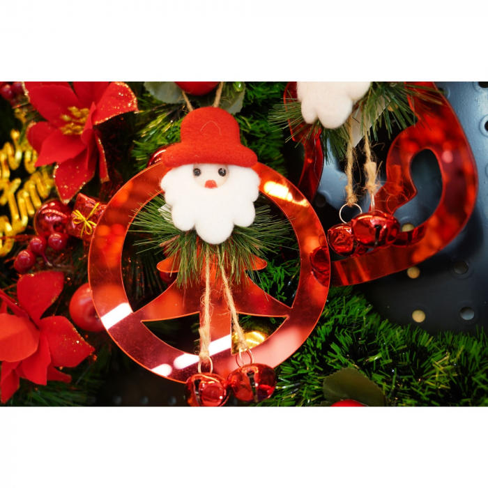 Ornament brad, Flippy, Brad cu clopotei, Rosu, Lucios, 15*20CM, Acril, Interior/ Exterior [2]