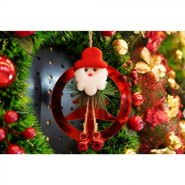 Ornament brad, Flippy, Brad cu clopotei, Rosu, Lucios, 15*20CM, Acril, Interior/ Exterior [3]
