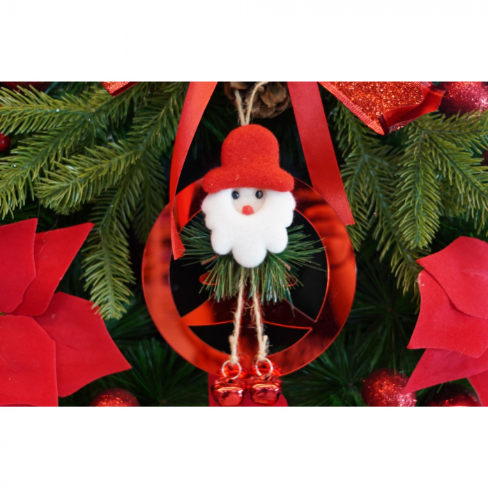Ornament brad, Flippy, Brad cu clopotei, Rosu, Lucios, 15*20CM, Acril, Interior/ Exterior [4]