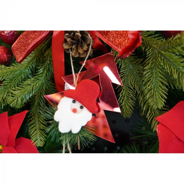 Ornament brad, Flippy, Brad cu clopotei, Rosu, Lucios, 15*20CM, Acril, Interior/ Exterior [9]