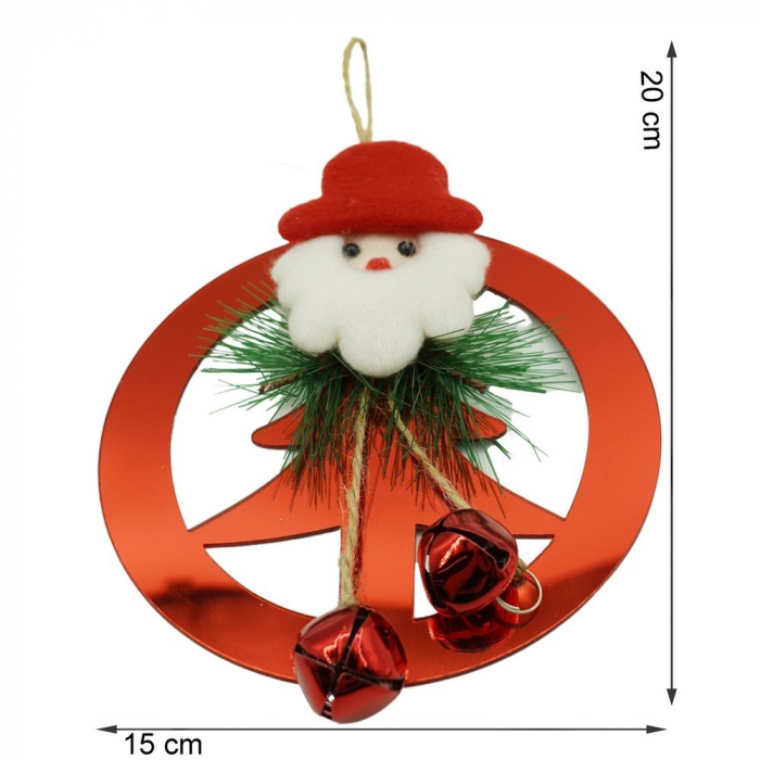 Ornament brad, Flippy, Brad cu clopotei, Rosu, Lucios, 15*20CM, Acril, Interior/ Exterior [11]
