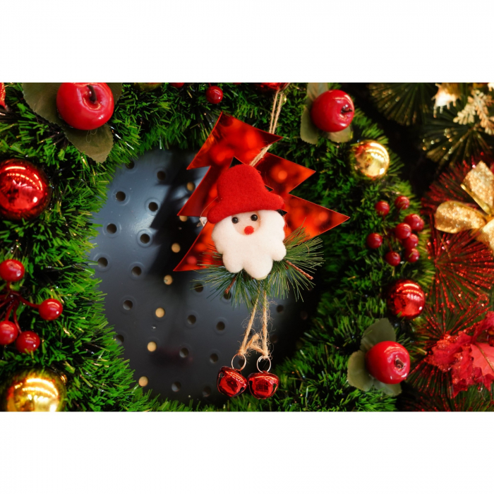 Ornament brad, Flippy, Brad cu clopotei, Rosu, Lucios, 15*20CM, Acril, Interior/ Exterior [5]