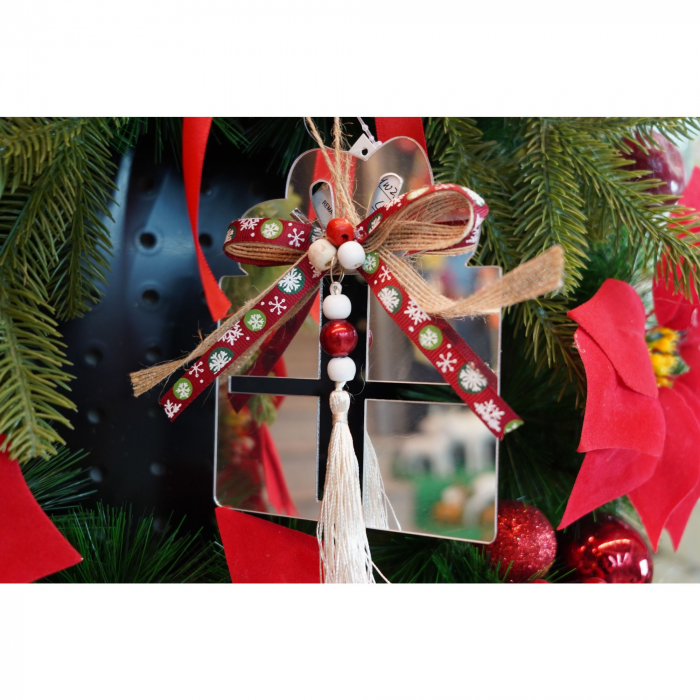 Ornament brad, Flippy, Cadou, Argintiu, Lucios, 14*26CM, Acril, Interior/ Exterior [2]
