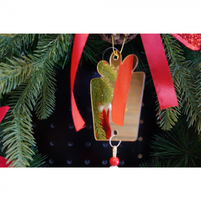 Ornament brad, Flippy, Cadou, Auriu, Lucios, 8*25CM, Acril, Interior/ Exterior [4]
