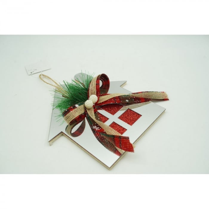 Ornament brad, Flippy, Casa, Argintiu, Lucios, 14*17CM, Acril, Interior/ Exterior [7]