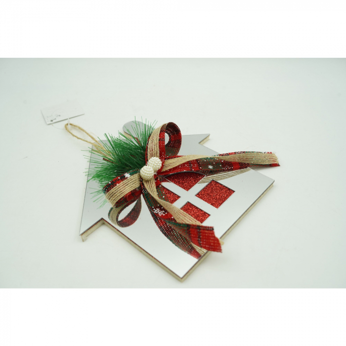 Ornament brad, Flippy, Casa, Argintiu, Lucios, 14*17CM, Acril, Interior/ Exterior [2]