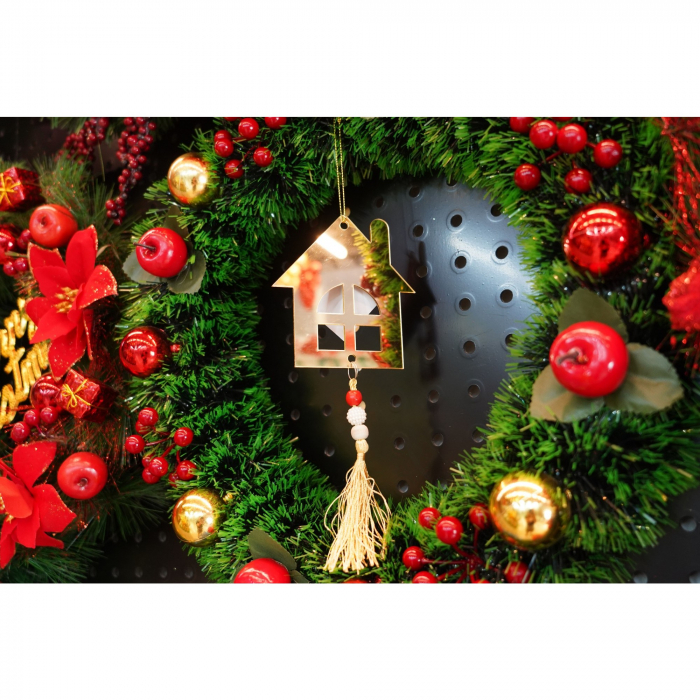 Ornament brad, Flippy, Casa, Auriu, Lucios, 10*25CM, Acril, Interior/ Exterior [2]