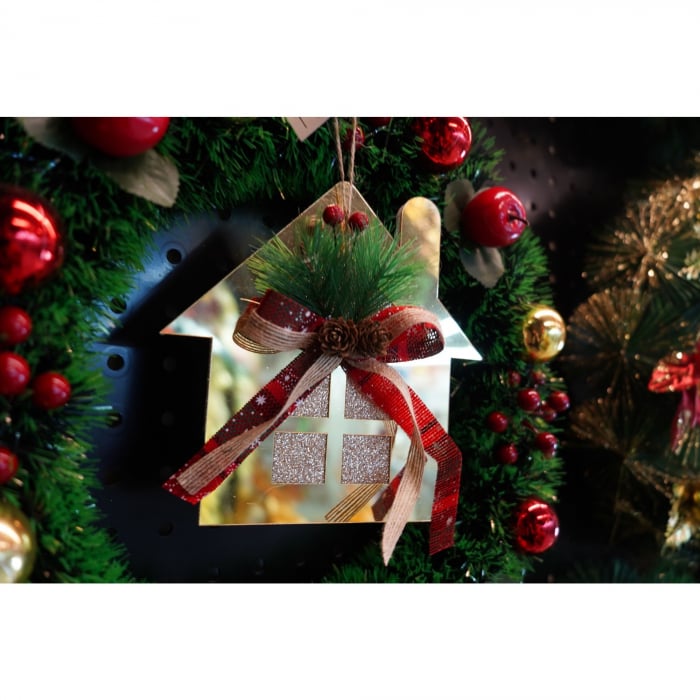 Ornament brad, Flippy, Casa, Auriu, Lucios, 16*17CM, Acril, Interior/ Exterior [3]