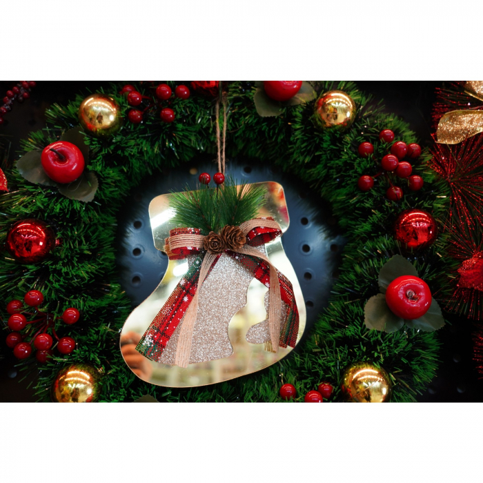 Ornament brad, Flippy, Ciorap, Auriu, Lucios, 17*17CM, Acril, Interior/ Exterior [2]