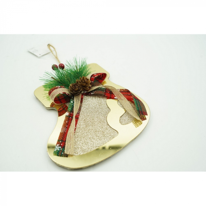 Ornament brad, Flippy, Ciorap, Auriu, Lucios, 17*17CM, Acril, Interior/ Exterior [10]